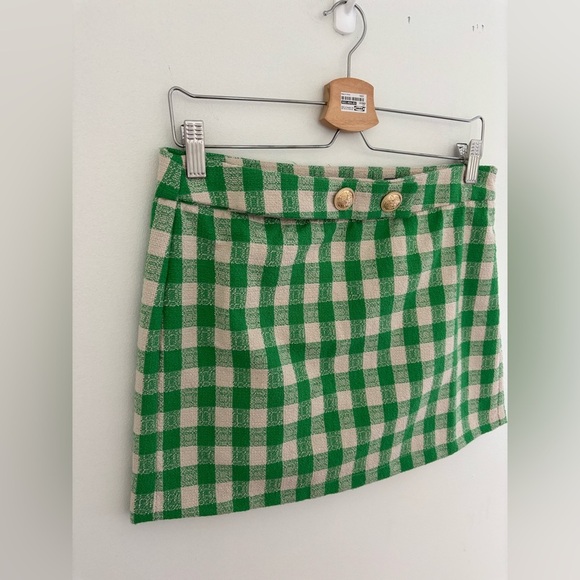 Vero Moda Breelil Tweed Mini Skirt in Green NWT - Picture 12 of 16